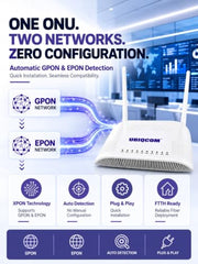 UBIQCOM UB5021GV XPON ONT Optical Network Terminal, 1GE + 1 POTS, GPON Fiber Broadband Modem with VoIP Voice Support, SC/UPC Connector, FTTH ONT for Home & SOHO Users