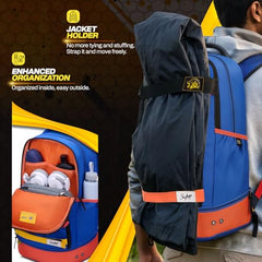 Skybags Namma 16.5" Compatible Laptop Backpack 40L | 2 Compartments with Quick-Access Front Pocket & Rain Cover | Tablet Sleeve & Side Bottle Pocket | CSK Travel Backpack for Men & Women (Black)