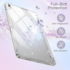 ProElite Case for iPad Air 11 Inch M4/M3/M2 2026/2025/2024, iPad Air 10.9 inch 5th/4th Gen & iPad Pro 11 inch 4th/3rd Gen 2022 case Cover, Transparent Smart Flip Cover with Pencil Holder, Lavender