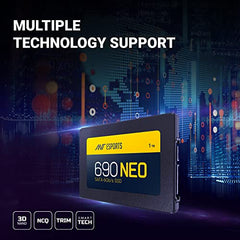 Ant Esports 690 Neo Sata 2.5" 1TB Internal Solid State Drive/SSD with SATA III Interface, 6Gb/s, Fast Performance, Read/Write - 530/475 MB/s, with Quad Channel Controller compatible with PC and LAPTOP