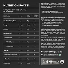 Nutrabay Pure Series Micronised Creatine Powder Monohydrate, Pre/Post Workout Bodybuilding, Crossfit Supplement, 250 g (Unflavoured)