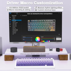 AULA F75 Pro Wireless Mechanical Keyboard,75% Hot Swappable Custom Keyboard,RGB Backlit,Pre-lubed Linear Switches,Side Printed PBT Keycaps Mechanical Gaming Keyboards,Gradient Purple