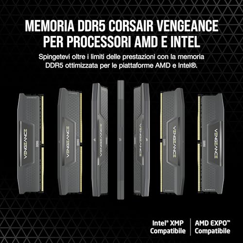 CORSAIR Vengeance DDR5 RAM 96GB (2x48GB) 6000MHz CL36-44-44-96 1.4V AMD Expo Intel XMP 3.0 Desktop Computer Memory – Gray (CMK96GX5M2E6000Z36)