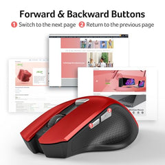 Acer Wireless Mouse for Computer, 6 Buttons 1600 DPI, Large Ergonomic Mouse