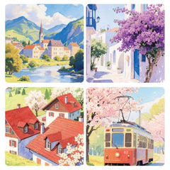 CRAFTMATE The Explorer Watercolor Painting Book | DIY Paint with Water Kit for Kids, Teens & Adults | 16 Pre-Sketched Landscape & Travel Designs with Paint Palette & Water Brush Pen | Travel-Friendly Watercolour Art Book