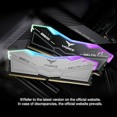 TeamGroup T-Force Delta RGB 2x16GB 6000MHz (6000MT/s) CL38 White 32GB DDR5 RAM Kit, Desktop Gaming Memory, Metal Heatsink, ARGB Sync, ECC, XMP 3.0/EXPO, For Intel/AMD CPU, High Performance Low Latency