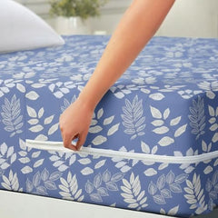 HOMEKART Premium Cotton 220TC 78 x 72 x 8 King Size Double Bed Mattress Cover Protector with Zip/Chain|Provides All Around Protection - 1 pc Multicolor (Grey, 78 x 72 x 8)