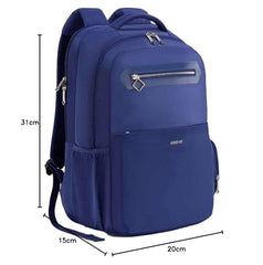 American Tourister Jit+ 2.0 Style 02, 25L Office 3 Compartment Laptop Backpack With Cable Organizer Pouch, USB Charging Port, Trolley Strap & Rain Cover For Unisex, Men & Women - Deep Blue