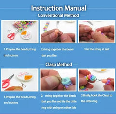 SYGA Plastic Beads for Kids Crafts Children's Jewelry Making Kit DIY Bracelets Necklace Hairband and Rings Craft Kits Birthday for 4, 5, 6, 7-Year-Old Little Girls(DIYBeadsSet-9) Multicolor