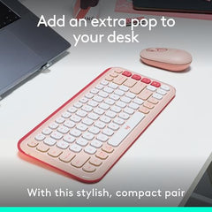 Logitech POP ICON Combo, Bluetooth Keyboard and Mouse Combo, Comfortable Typing, programmable Keys and Buttons, Quiet clicks, Easy-Switch up to 3 Devices - Graphite