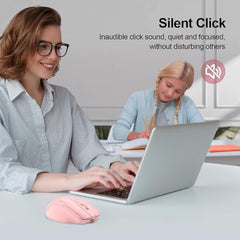 TECKNET Wireless Mouse, BT 5.0/2.4G, Rechargeable 6-DPI Silent, Grey