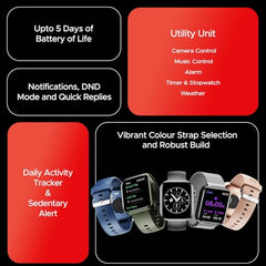 boAt Storm Call 3 w/TBT Navigation, Daily Activity Tracker, DIY Watch Face Studio,700+ Active Modes, 1.83" (4.6 cm) HD Display Fitness Smart Watch for Men & Women(Black Metal)