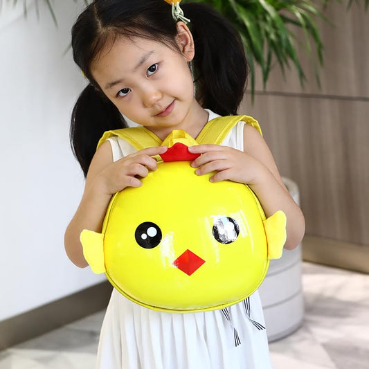 SYGA Children's School Bag PVC Backpack Kids Cartoon Animal Multi-Purpose Bag for 2-4 Years Kids Preschool Backpacks (Chick)