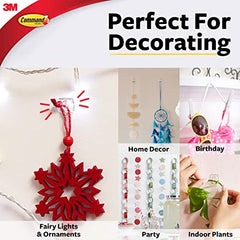 Command Decorating & organizing Pack of 20 clips/hooks and 24 mini strips, Damage Free walls, Clear,Plastic