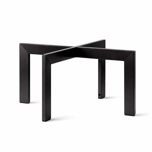 STANSY Adjustable Wooden Plant Stand, Modern Cross Base Design, Black Finish, Heavy Duty Flower Pot Holder for Indoor Plants, Living Room, Balcony & Home Decor