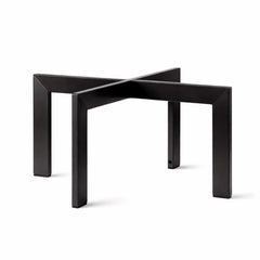 STANSY Adjustable Wooden Plant Stand, Modern Cross Base Design, Black Finish, Heavy Duty Flower Pot Holder for Indoor Plants, Living Room, Balcony & Home Decor