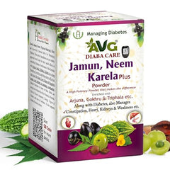 AVG Health Organics Diaba Care Karela Jamun Neem Powder 200g | Pack of 4 | Diabetes Control Ayurvedic Supplement with Arjuna, Gokhru & Triphala | Helps in Relieving Constipation | AYUSH & GMP Certified