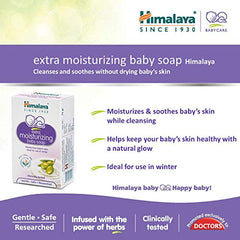 Himalaya Gentle Baby Soap for Newborns | No Post Bath Dryness | B3G1 FREE - 125g | Gentle Cleansing With Phyto-Oil Complex of 100% Natural Oils of Almond & Olive| No. 1 Doctor Recommended Brand