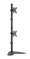 JIN OFFICE Vertical Dual Monitor Stand With 13-32" Support | 3 Years Warranty | 8 kg Weight Capacity Per Monitor | Height Adjustable Arm (Freestanding)