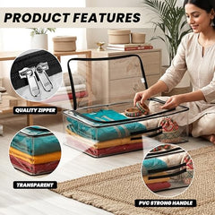 Storite Medium PVC Underbed Storage Bag with Handles Clear Window