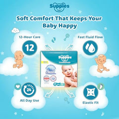 Amazon Brand - Supples Premium Baby Diaper Pants | 84 Baby Diapers | XXL | 15-25 Kg | 42 x 3 Packs | 12 Hrs Absorption | Cushiony Cotton Soft Fabric | Phthalates-Free | Triple Leak Guard