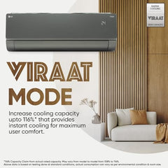 LG 1.5 Ton 5 Star, Wi-Fi, Energy Manager+, DUAL Inverter Split AC (Copper, AI+ Convertible 6-in-1, Diet Mode+, 4 Way Swing, HD Filter with Anti-Virus Protection, US-Q19MWZE, Black Mirror)