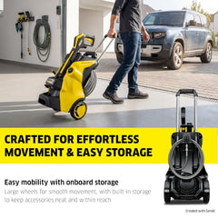 KÄRCHER K5 Power Control High Pressure Washer, 2100W, 145 Bar, 500 L/h Flow Rate, 10m Hose Pipe, Portable, Black