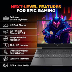 HP Victus, Intel Core 5 210H, 4GB RTX 3050 A (24GB DDR5, 512GB SSD) FHD, 144Hz, 300 nits, IPS, 15.6''/39.6 cm, Win11, M365* Office24, Mica Silver, 2.29kg, fa2500TX, Backlit, Gaming Laptop