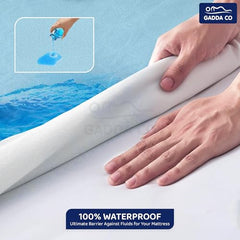 GADDA CO 100% Waterproof Premium Cotton Feel Mattress Protector King Size 78x72 Inch|Ultra Soft Breathable & Fitted Bed Protector Terry Cover Double Bed (6.5x6 feet, Fits 10 Inches, Grey)