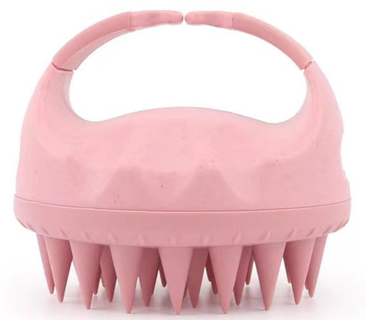 MOMISY Scalp Massager Shampoo Brush, Eco-Friendly Wheat Straw Body With Soft Silicon Bristles, Hair Scalp Scrubber, Scalp Exfoliator | Dandruff Removal (Pink)
