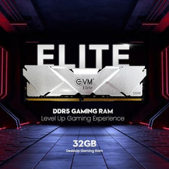 EVM Elite 32GB DDR5 5600MHz | Gaming Desktop RAM – Intel XMP & AMD EXPO | Aluminum Heat Sink | CL18 1.35V Low Voltage, 288-Pin Long-DIMM, 10-Year Warranty (EE32G56DT)