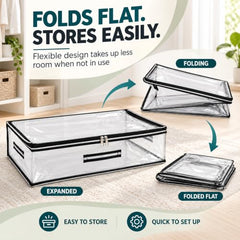 Storite Medium PVC Underbed Storage Bag with Handles Clear Window