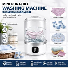 Mini Washing Machine, Portable Washer for Baby Clothes & Underwear – Compact Travel Laundry Washer for Apartments, Dorms, RVs & Small Spaces with Deep Cleaning