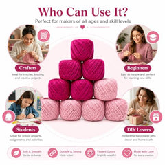 Crochet Cotton Thread Yarn Combo, 10 Rolls for Knitting, Crochet, Embroidery and Craft Making, Soft Decorative Thread for Handmade DIY Projects, Yellow & Green