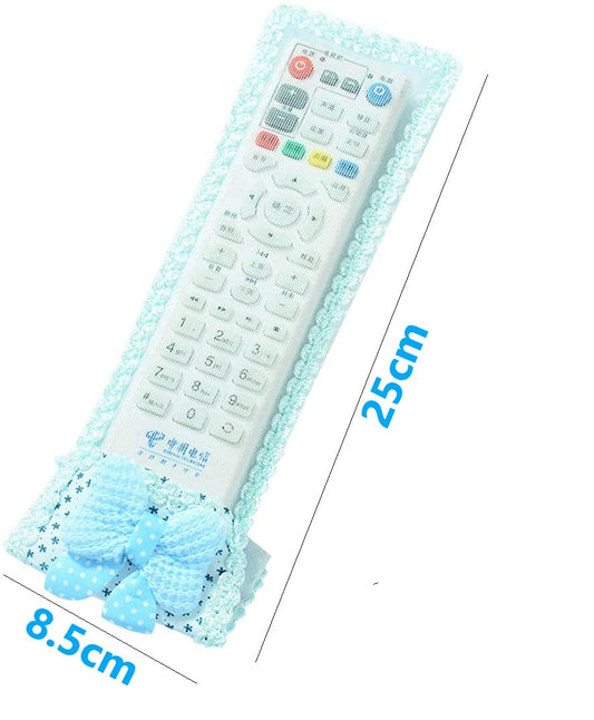 SYGA Fancy Cartoon Bow Fabric Lace Remote Cover TV AC Set Top Box Remote Control Case Bowknot Gadgets Appliances- Blue, 1 Pcs