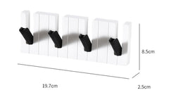 MOMISY Piano Look Self Adhesive Sticky Key Holder | Decorative Key Organizer | Wall Hook for Home | Home Storage Hook | Home Storage Organizer (Pack of 1) (Black)