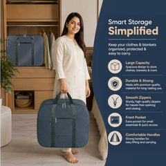 Storite 2 Pack Moisture Proof Nylon Underbed Storage Bag For Clothes Large | (54 x 46 x 28 cm) - BlackRed, Rectangular