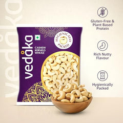 Amazon Brand - Vedaka Whole Cashews | 1 Kg | Grade W320 Kaju Nuts | Gluten-Free & Plant Based Protein | Firm Texture, Rich Taste | Healthy Snack