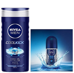 Nivea Woody Fresh Active Roll On For Men, Anti-Perspirant, 50 Ml & Men Body Wash, Deep Impact, 3 In 1 Shower Gel For Body, Face & Hair, With Microfine Clay, 250 Ml