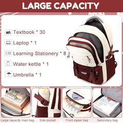 TS WITH TECHSUN College Laptop Backpack for Women & Teens with Zipper Pouch | School Bag for Girls 13-14 Years | 18 Inch Book Backpack | Travel School Bag, Tuition, Coaching (CAPYBARA - BROWN)