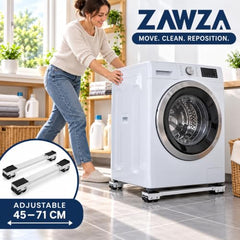 Washing Machine Refrigerator Movable Base Stand, Adjustable Appliance Roller Pairs with Telescopic Rails and Wheels for Dryer, Fridge and Heavy Household Appliances
