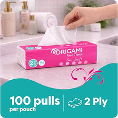 Origami Online Facial Tissues | Soft Pack | Pack of 6 | 100 Pulls Each
