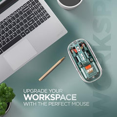 acer Clearview Transparent Wireless Mouse with Triple-Mode Connectivity, Silent Click Tech, Metal Scroll Wheel,1600 DPI Optical Sensor, USB-C Charging, Compatible Windows, MacOS, iOS, Android-Green