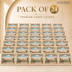 Choego New Season Wedding Print Saree Cover Pack of 12 | Zip closure, Doli Print Reusable storage bags, Ideal for bridal designer sarees, Wardrobe organizer, One side transparent