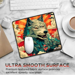 Ant Esports Wolf Mouse Pad 260X210X3mm Anti-fray Stitching, Gaming Mouse Pad Waterproof Surface & Non-Slip Rubber Base Stitched Edges Gaming Mouse Mat for Laptop,Compatible with Laser and Optical Mice