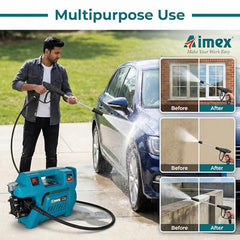 Aimex D7 Plus 2200W High Pressure Car Washer, 150 Bar, 100% Pure Copper Motor, 10L/Min High Water Flow, 10 Meter Hose Pipe, Foam Cannon, Portable Pressure Washer for Car, Bike, Garden & Home Cleaning