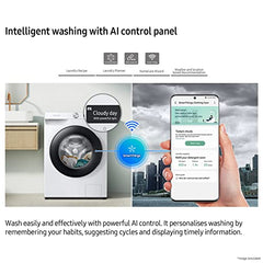 Samsung 8 Kg 5 Star Eco Bubble Technology, AI Control & Wi-Fi, Fully-Automatic Front Loading Washing Machine Appliance (WW80T504DAN1TL, Digital Inverter, In-Built Heater, Inox)