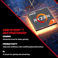 HP Smartchoice HyperX OMEN 15, AMD Ryzen 7 260, 8GB-RTX 5050, 24GB DDR5 (Upgradeable), 1TB SSD, 180Hz, 2.5K, 500 nits, 3ms RT, 15.3''/38.9cm, Win11, Office24, Black, 2.42kg, gb0038AX, AI Gaming Laptop
