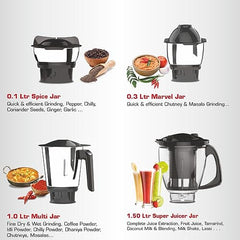 Vidiem EVA Royal 750W Mixer Grinder with 3 Jars | 750W mixer Grinder | 2 Years Product Warranty & 5 Years Motor Warranty | Red & Black