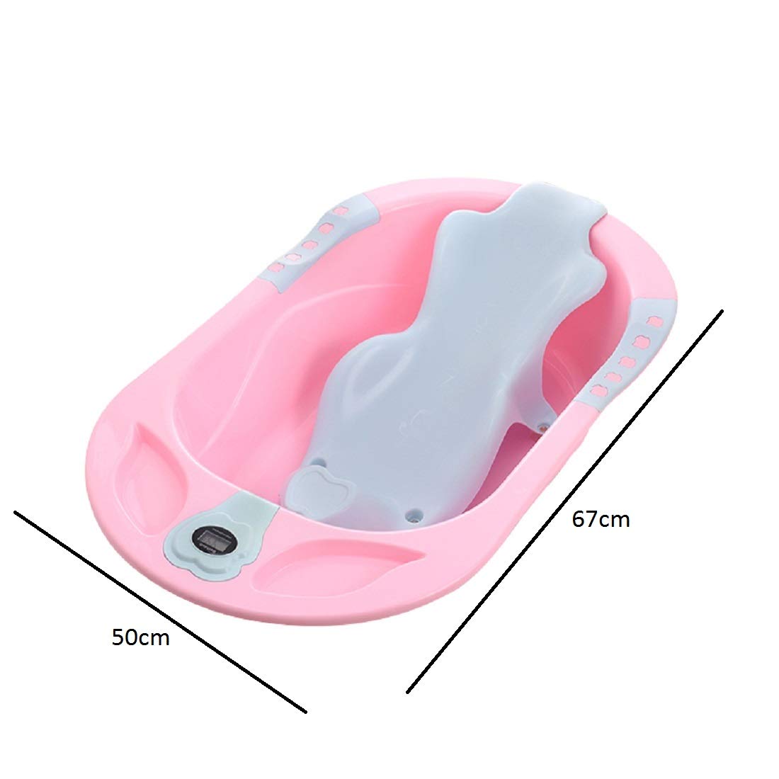SYGA Baby Bathtub Newborn Flexibath Bathtub with Temperature Sensor and Stand for Baby(Pink)